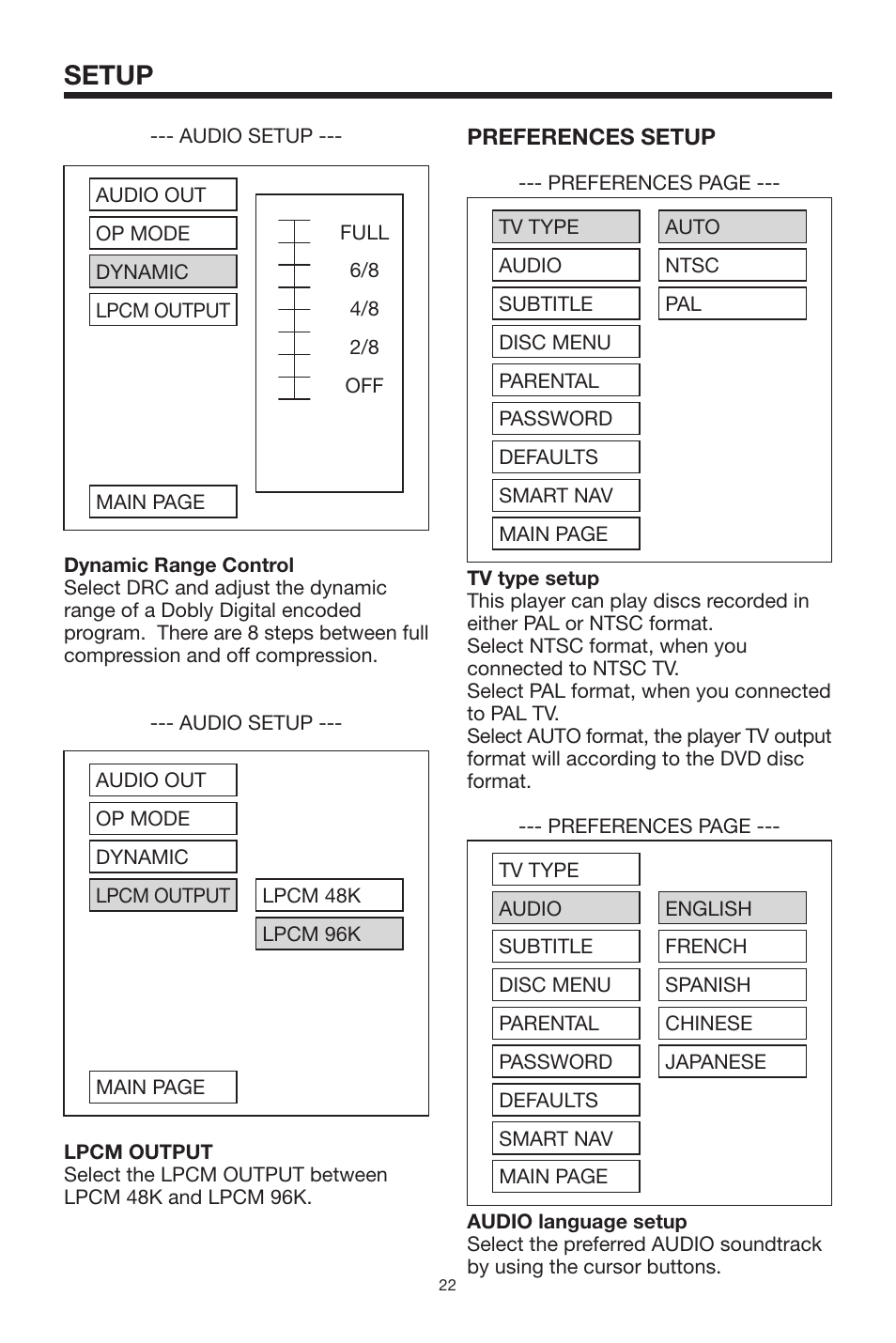 Setup | PYLE Audio PLTVD7P User Manual | Page 22 / 28