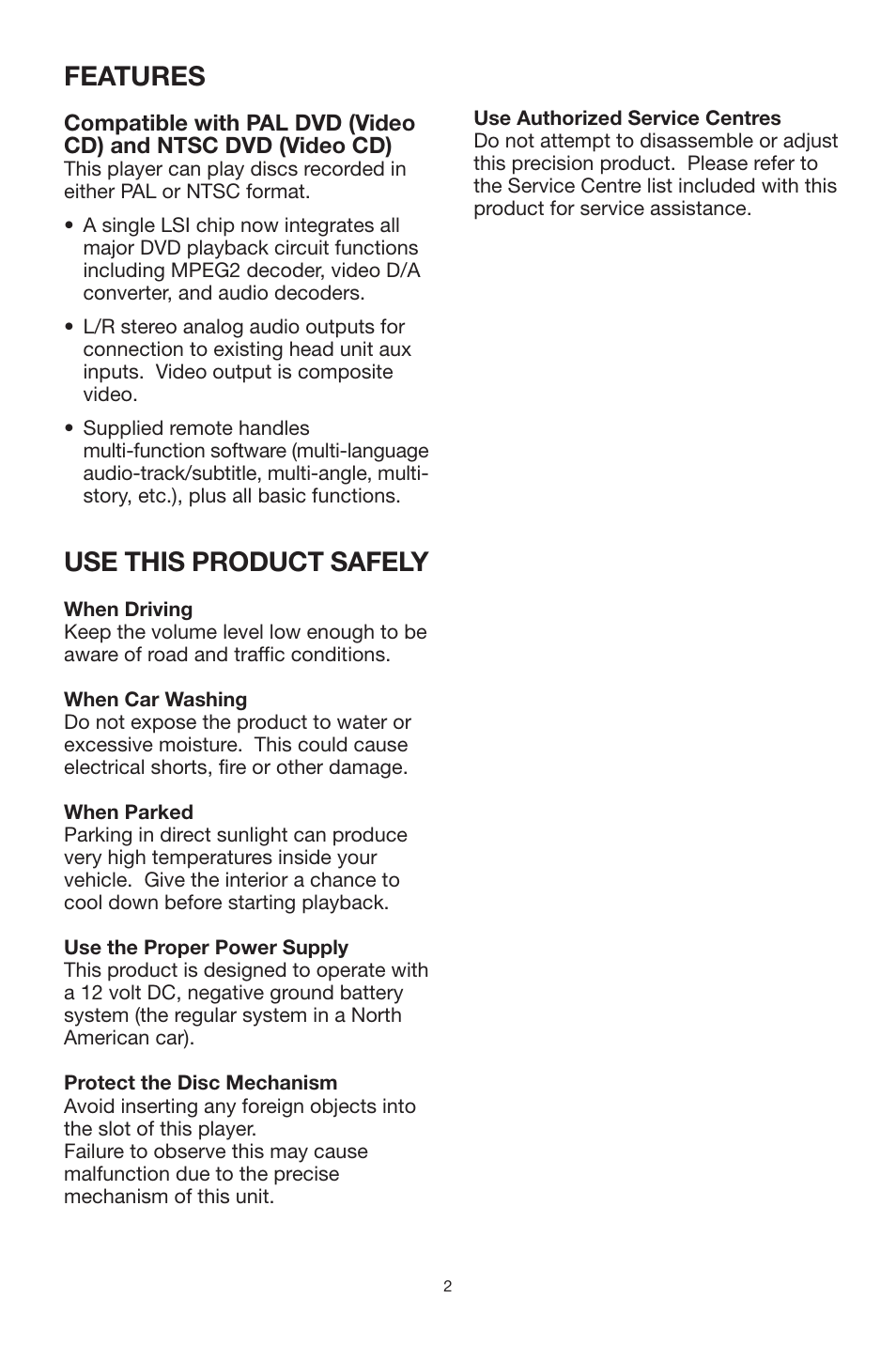 Features, Use this product safely | PYLE Audio PLMDR7 User Manual | Page 2 / 25