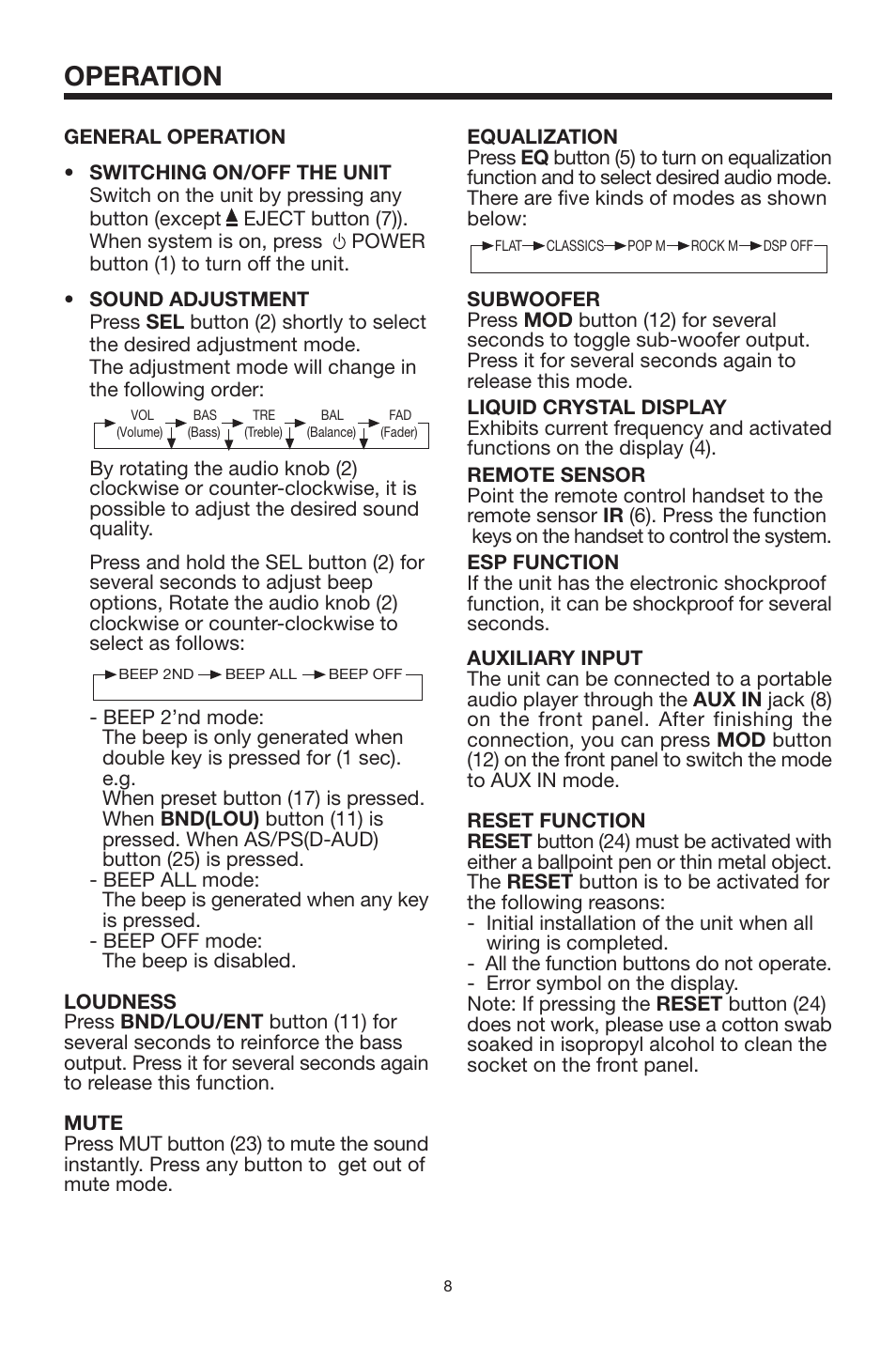 Operation | PYLE Audio PLCD3MR User Manual | Page 8 / 17