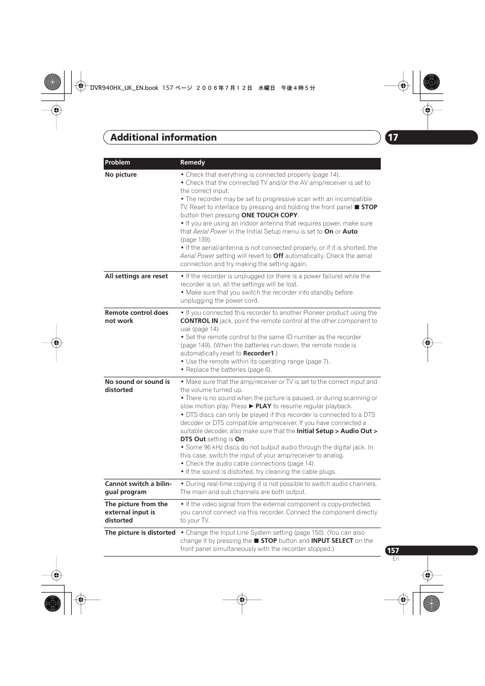 Additional information 17 | Pioneer DVR-545HX-S User Manual | Page 157 / 172