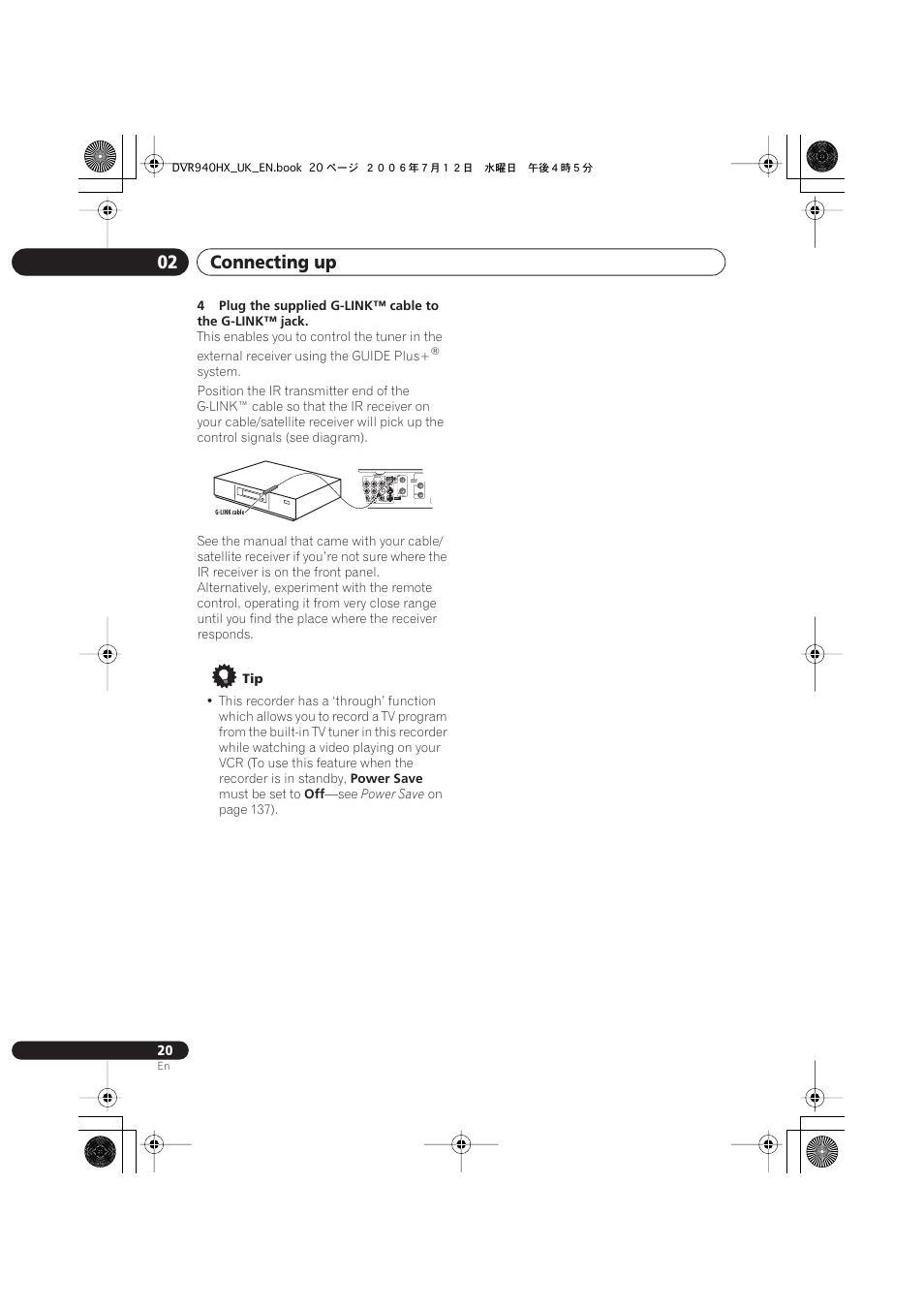 Connecting up 02, Utput input3 in | Pioneer DVR-545HX-S User Manual | Page 20 / 172