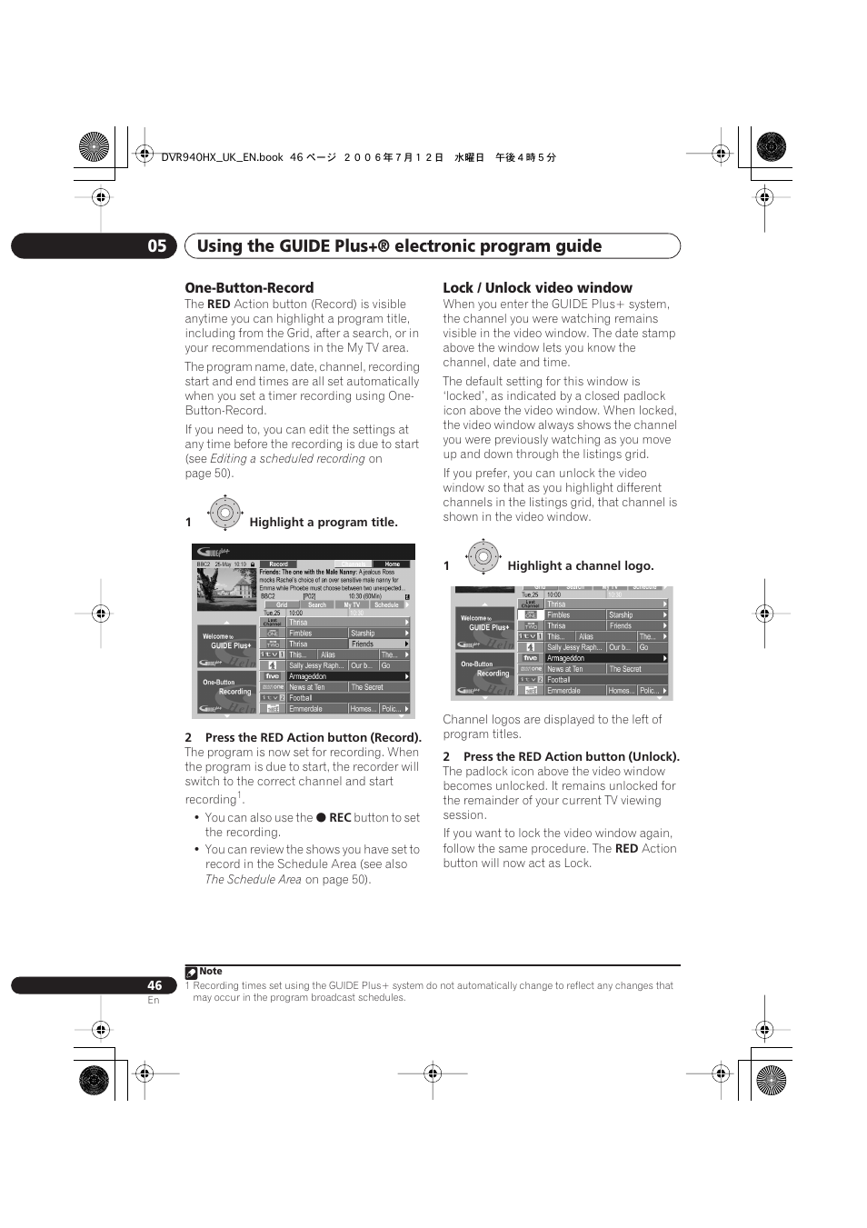 Using the guide plus+® electronic program guide 05 | Pioneer DVR-545HX-S User Manual | Page 46 / 172