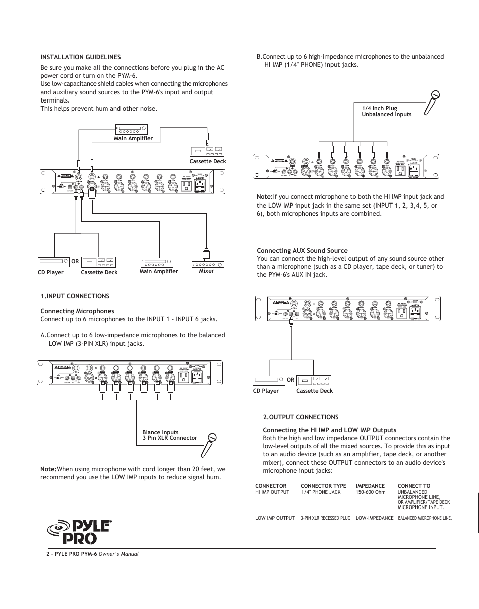 PYLE Audio PYM-6 User Manual | Page 4 / 8