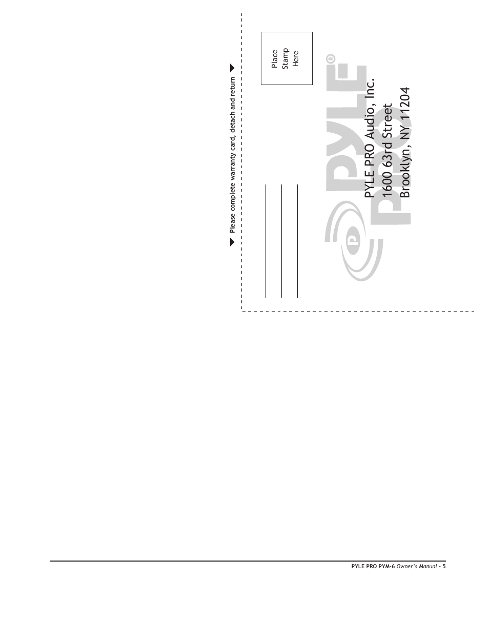 PYLE Audio PYM-6 User Manual | Page 7 / 8
