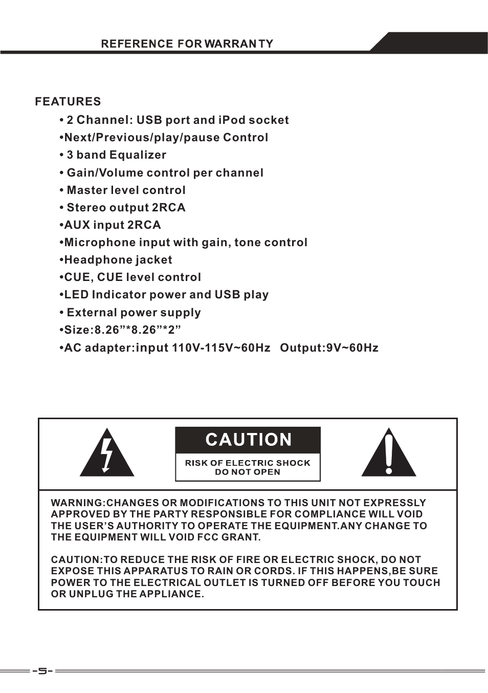 PYLE Audio PDMXi3 User Manual | Page 5 / 5