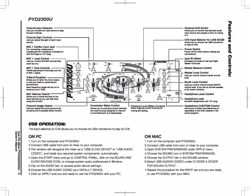 Pyd2300u, On pc, On mac | PYLE Audio PYD2300U User Manual | Page 5 / 8