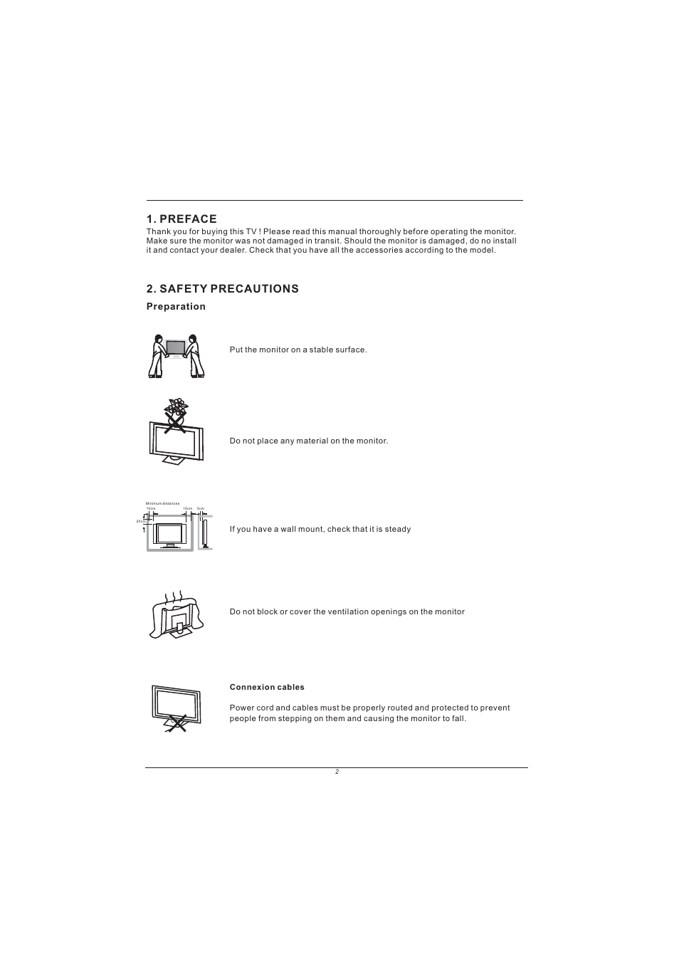 Preface, Safety precautions, Preparation | PYLE Audio PM15LCD User Manual | Page 3 / 14