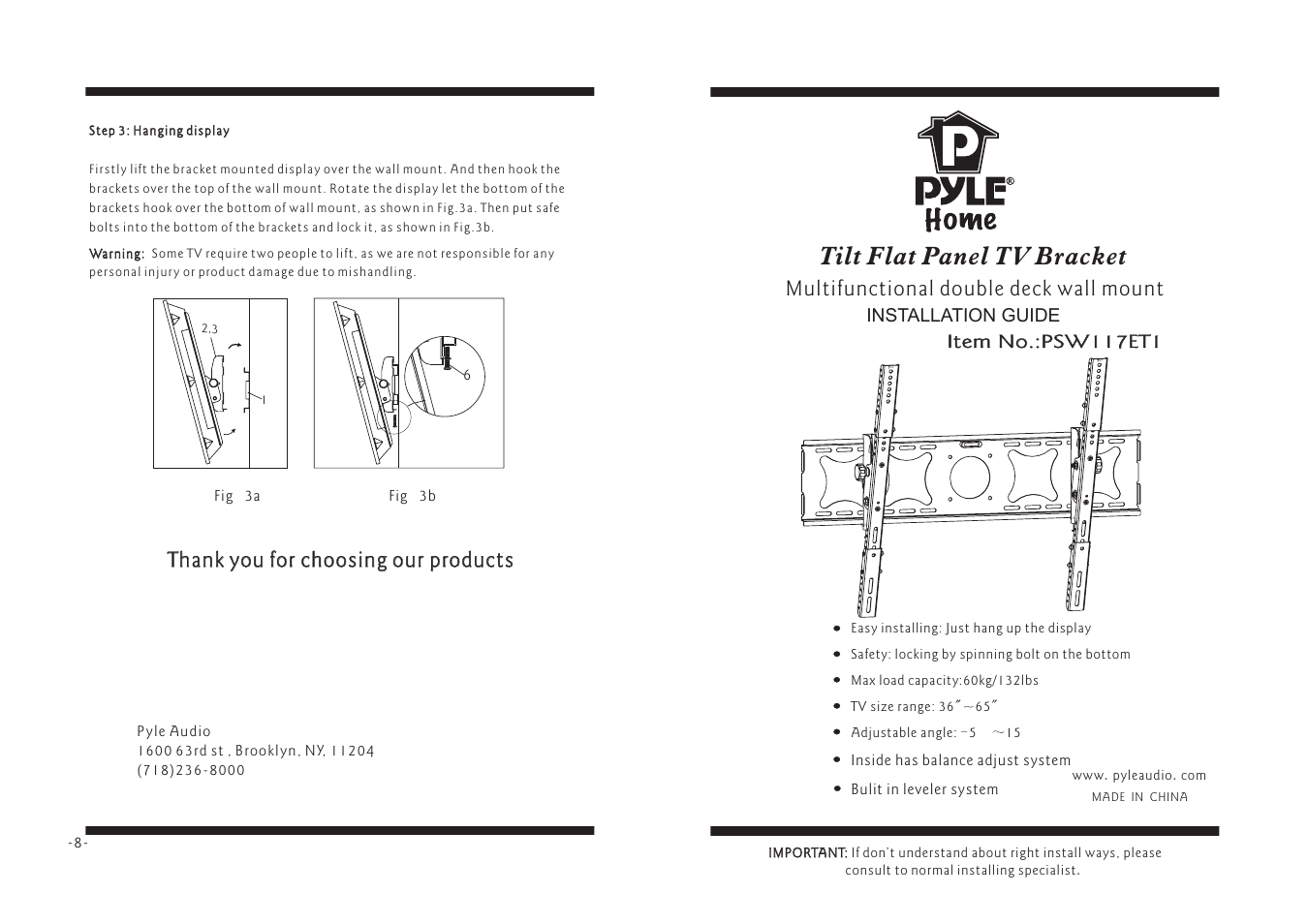 PYLE Audio PSW117ET1 User Manual | 4 pages