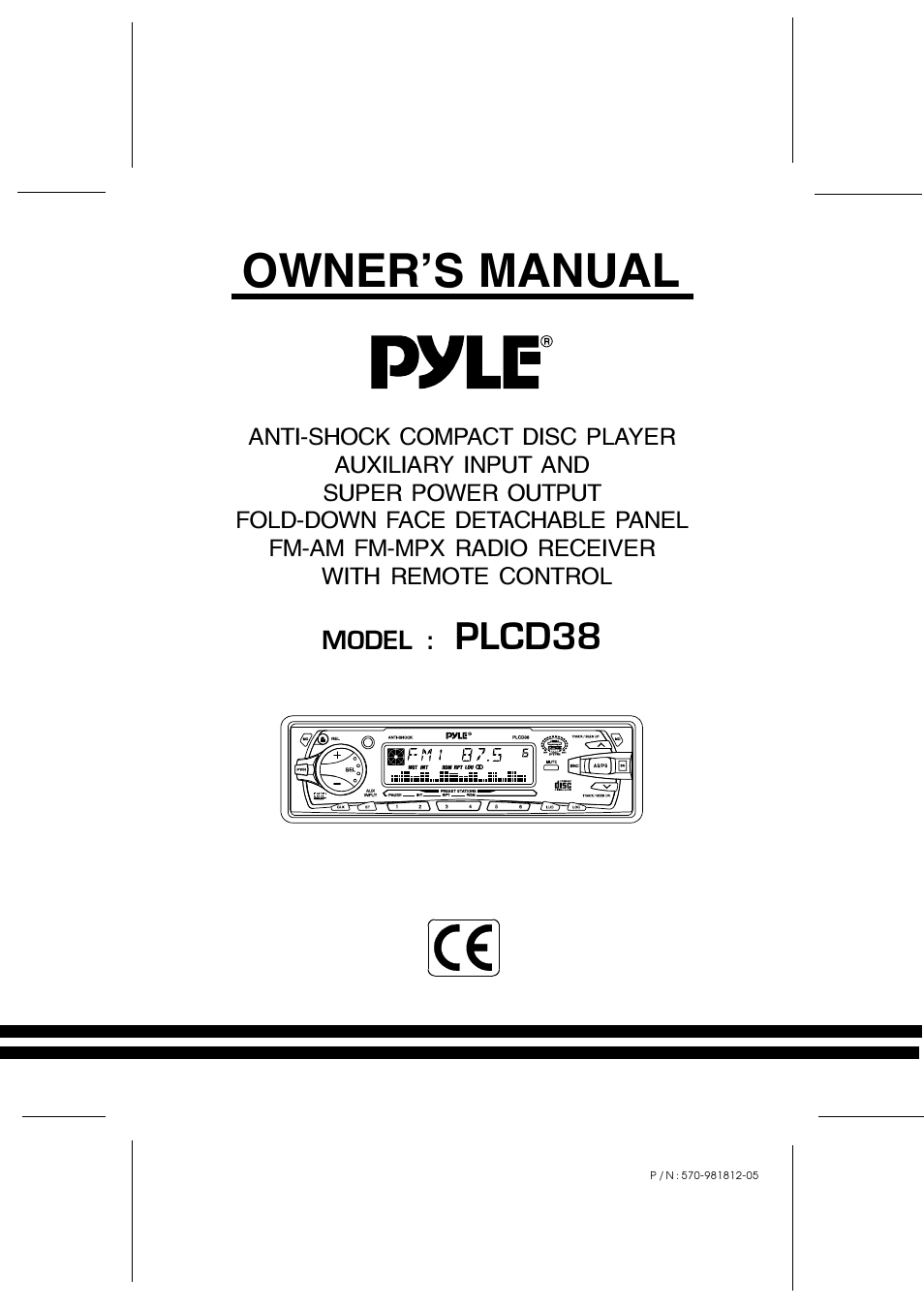 PYLE Audio PLCD38 User Manual | 4 pages