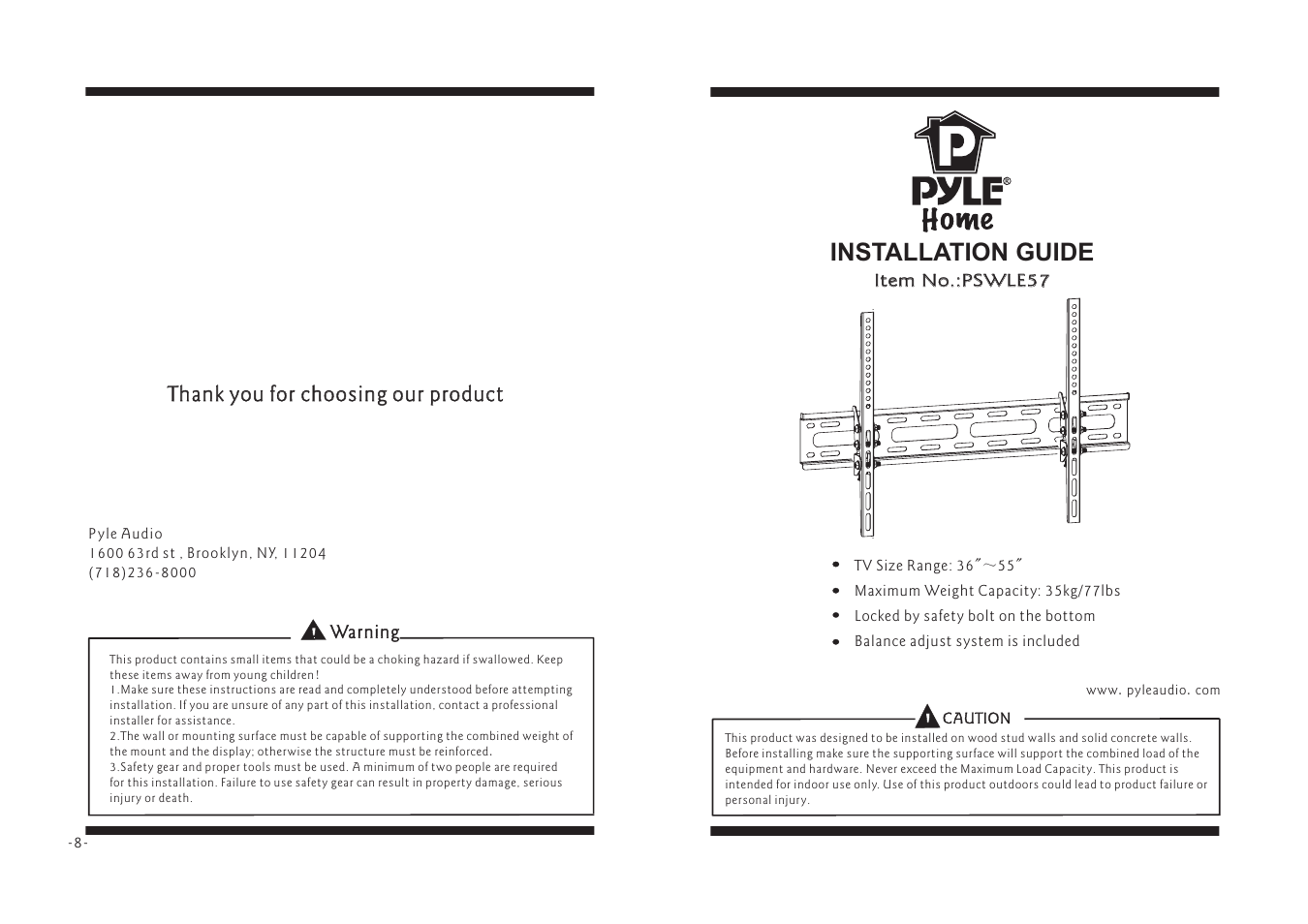 PYLE Audio PSWLE57 User Manual | 4 pages