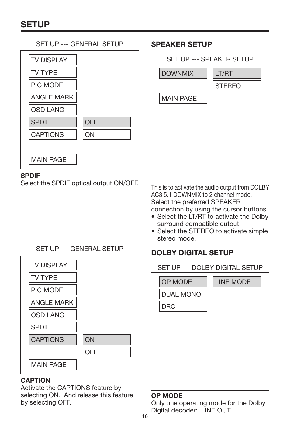 Setup | PYLE Audio PLDVD-150 User Manual | Page 18 / 24