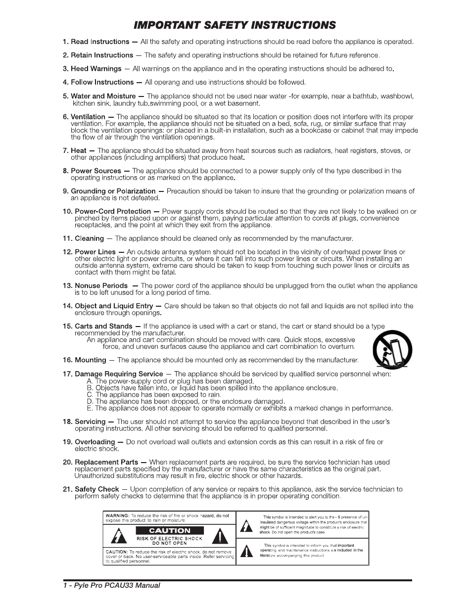 PYLE Audio PCAU33 User Manual | Page 2 / 8