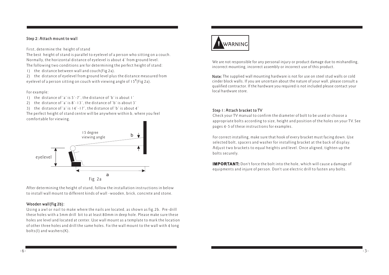 PYLE Audio Cantilever Bracket PSW115 User Manual | Page 3 / 4