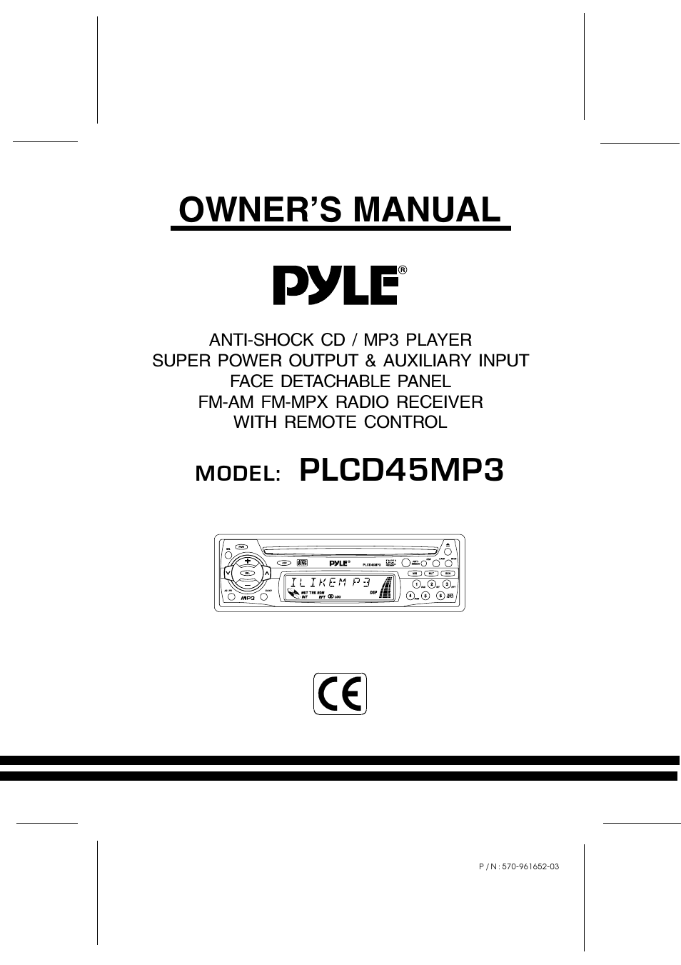 PYLE Audio PLCD45MP3 User Manual | 4 pages