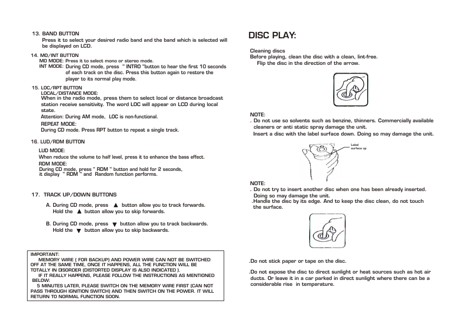 Disc play | PYLE Audio PLUS PLCD25 User Manual | Page 4 / 4