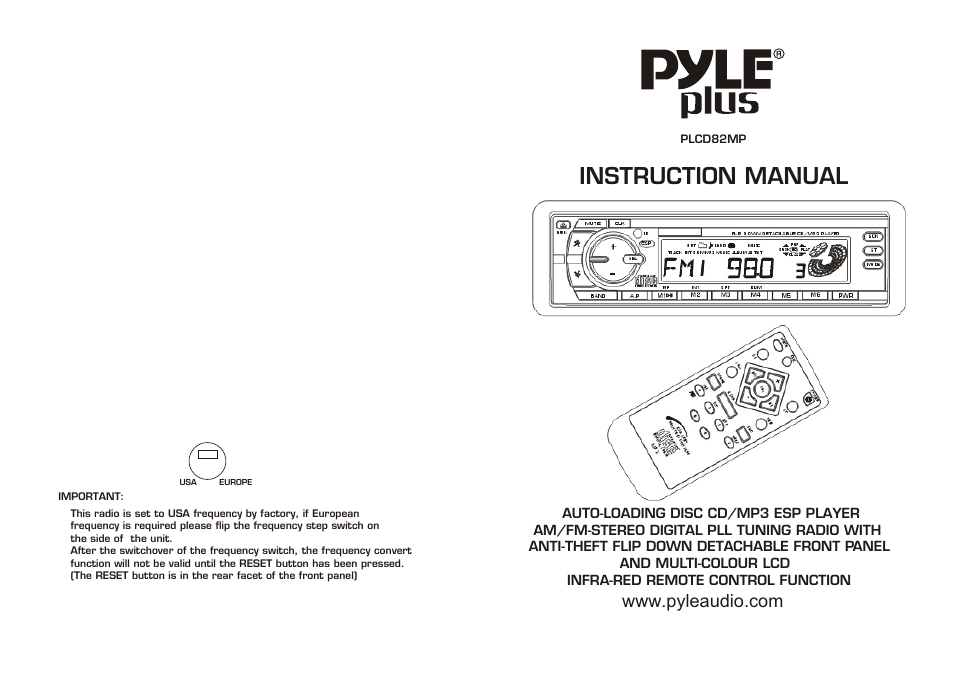 PYLE Audio PLCD82MP User Manual | 6 pages