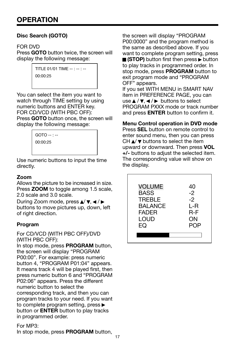 Operation | PYLE Audio PLPK65TVD User Manual | Page 17 / 47