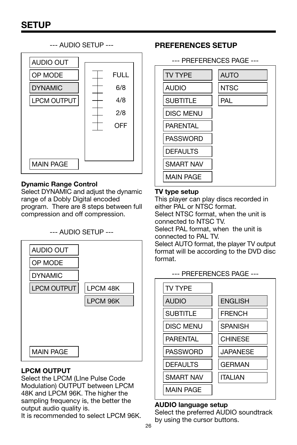 Setup | PYLE Audio PLPK65TVD User Manual | Page 26 / 47