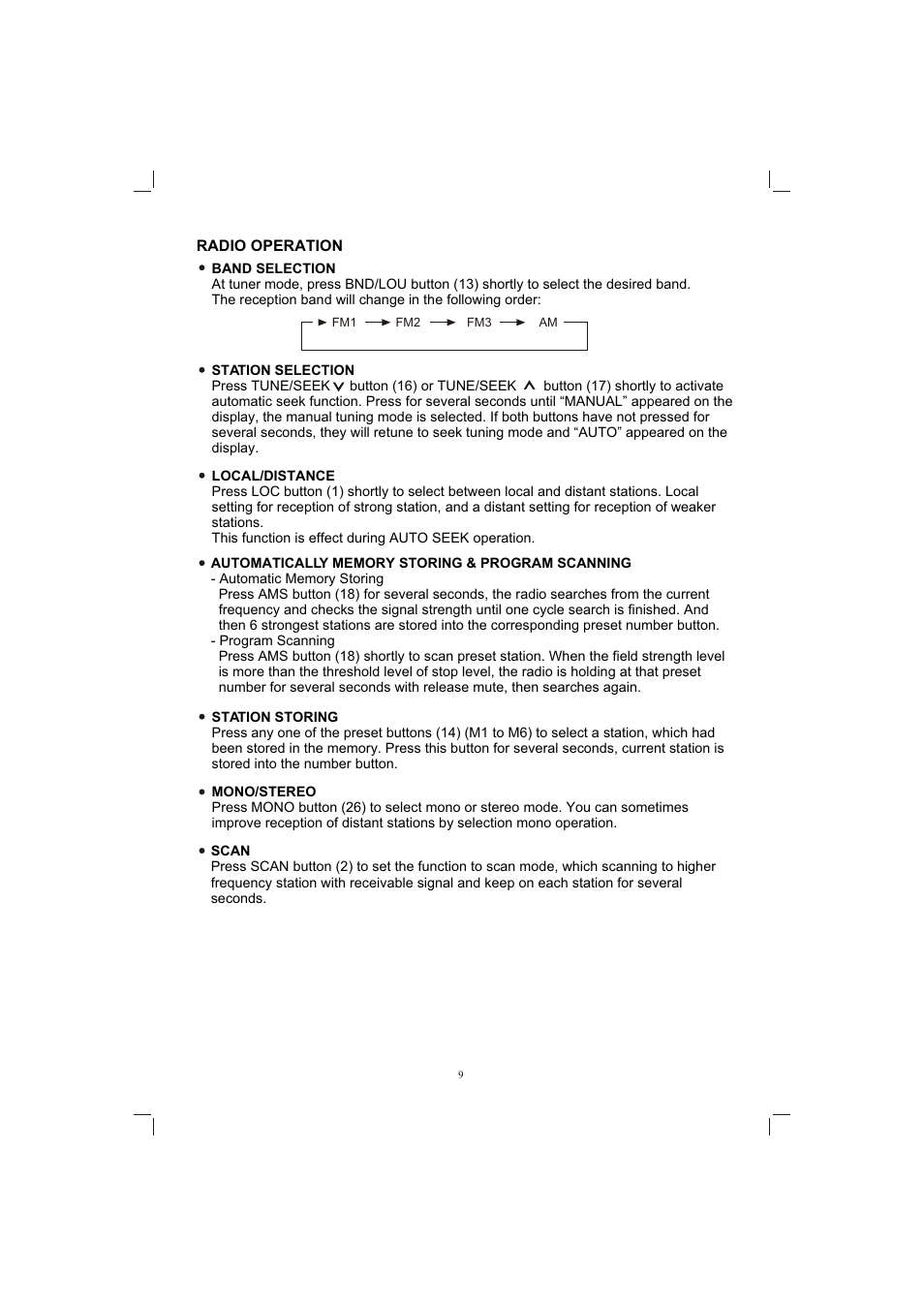 Т³гж 9, Radio operation | PYLE Audio PLPK65TVD User Manual | Page 41 / 47