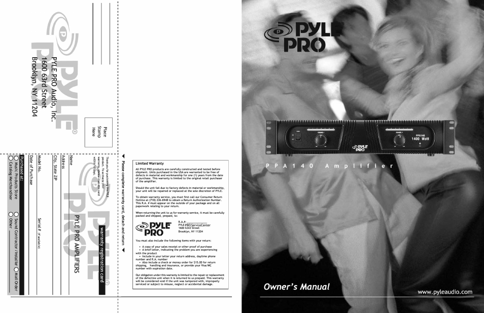 PYLE Audio PPA140 User Manual | 3 pages
