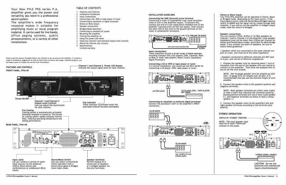 PYLE Audio PPA140 User Manual | Page 2 / 3