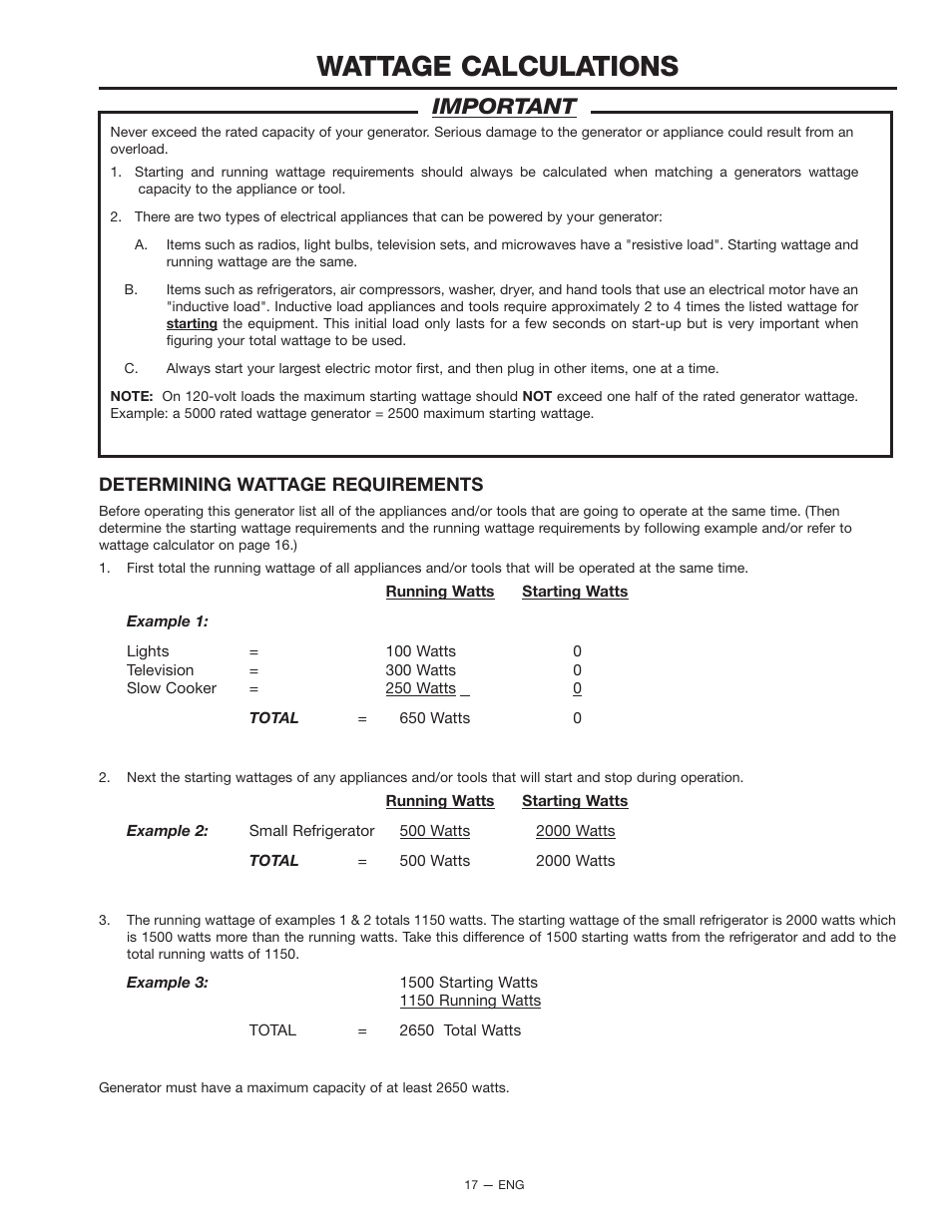 Wattage calculations, Important | PYLE Audio BSV750 User Manual | Page 17 / 22