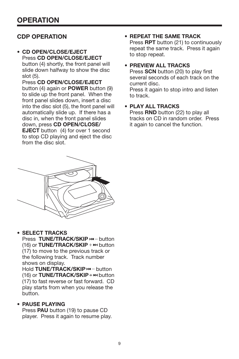 Operation | PYLE Audio PLCDCS300 User Manual | Page 9 / 16