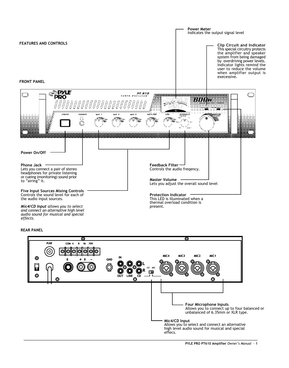 PYLE Audio PT610 User Manual | Page 3 / 6