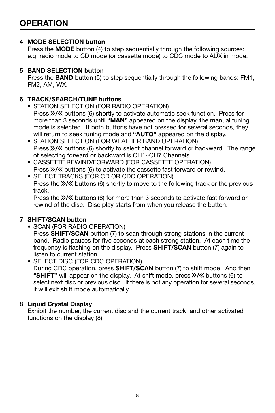 Operation | PYLE Audio PLCD16MRWB User Manual | Page 8 / 20