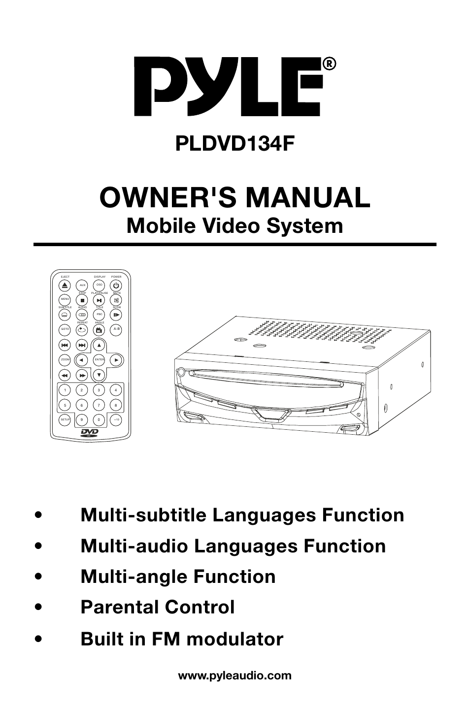 PYLE Audio PLDVD134F User Manual | 20 pages