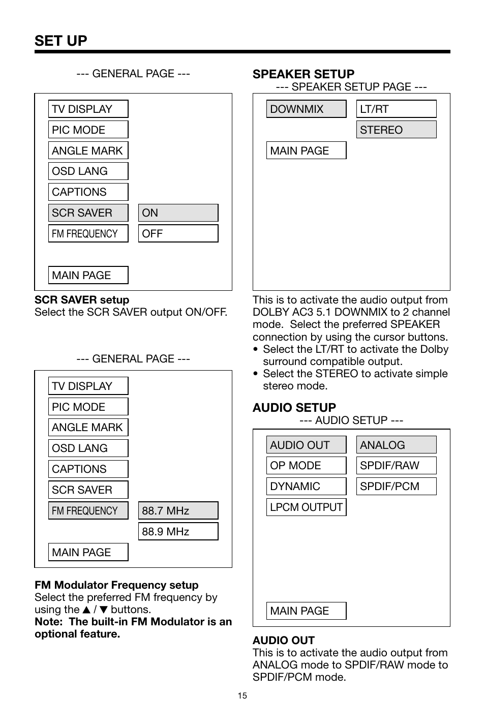 Set up | PYLE Audio PLDVD134F User Manual | Page 15 / 20