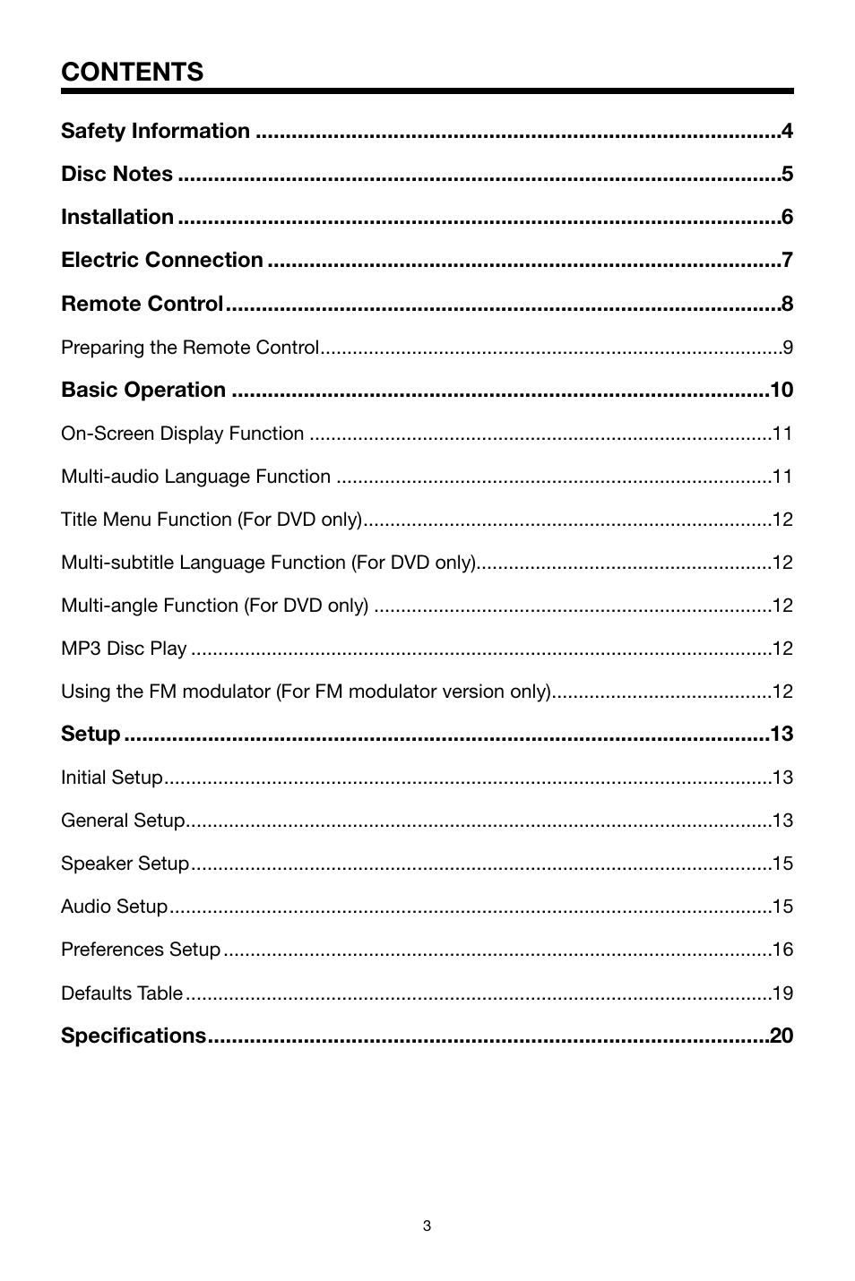 PYLE Audio PLDVD134F User Manual | Page 3 / 20