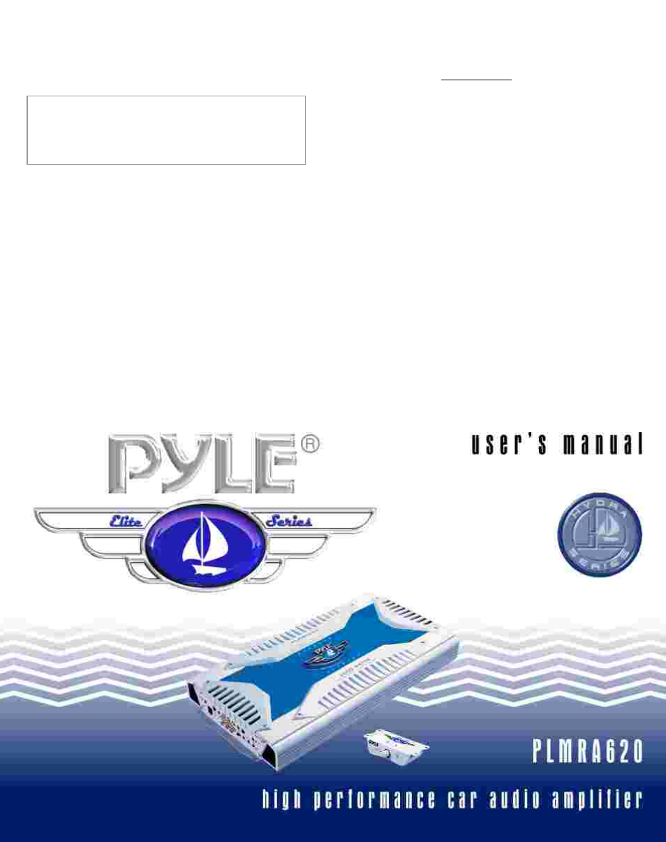 PYLE Audio PLMRA620 User Manual | 8 pages