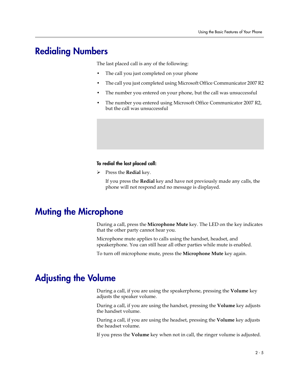 Redialing numbers, Muting the microphone, Adjusting the volume | PYLE Audio CX300 User Manual | Page 21 / 36