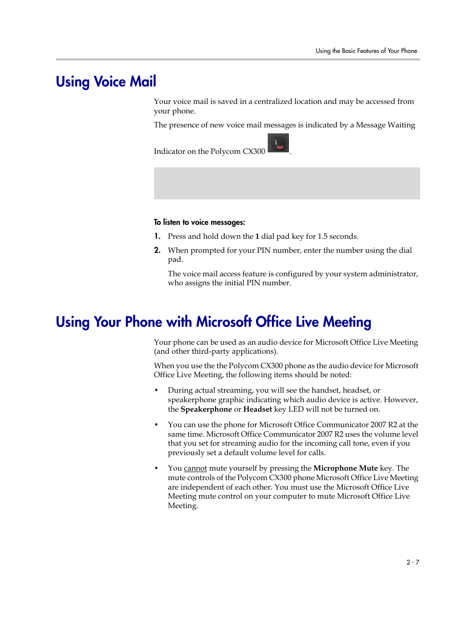 Using voice mail | PYLE Audio CX300 User Manual | Page 23 / 36