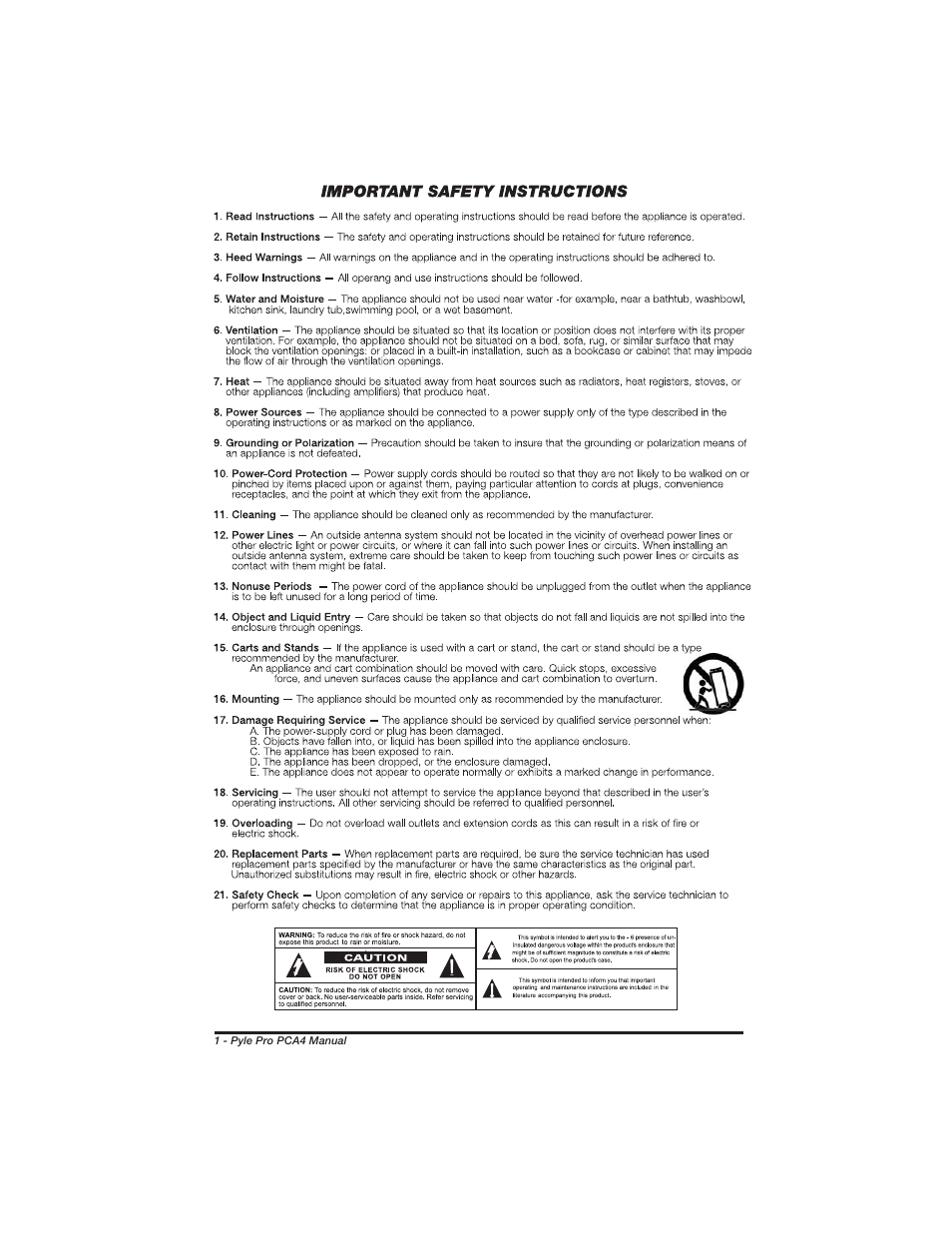 PYLE Audio PCA4 User Manual | Page 2 / 8