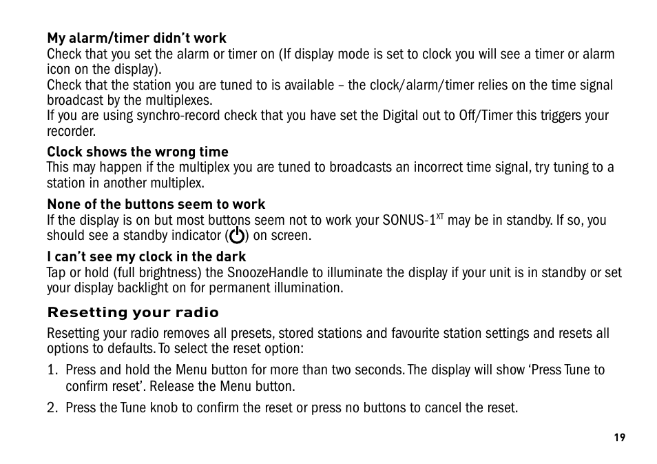 Pure Sonus-1XT User Manual | Page 19 / 20