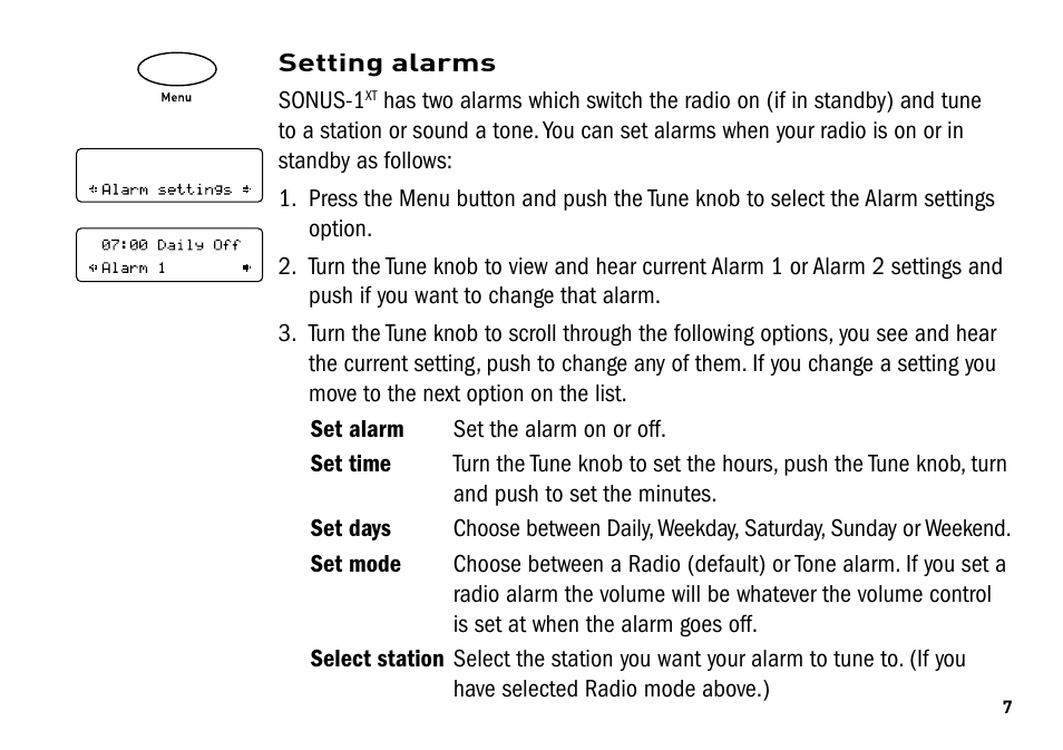 Pure Sonus-1XT User Manual | Page 7 / 20
