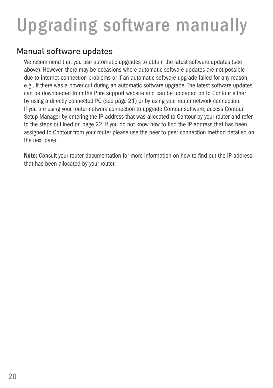 Upgrading software manually | Pure Digital Pure Contour Air 200i User Manual | Page 20 / 28
