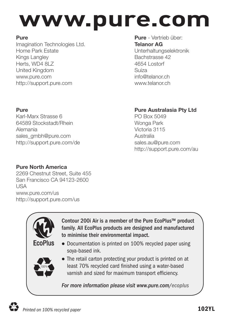 Pure Digital Pure Contour Air 200i User Manual | Page 28 / 28