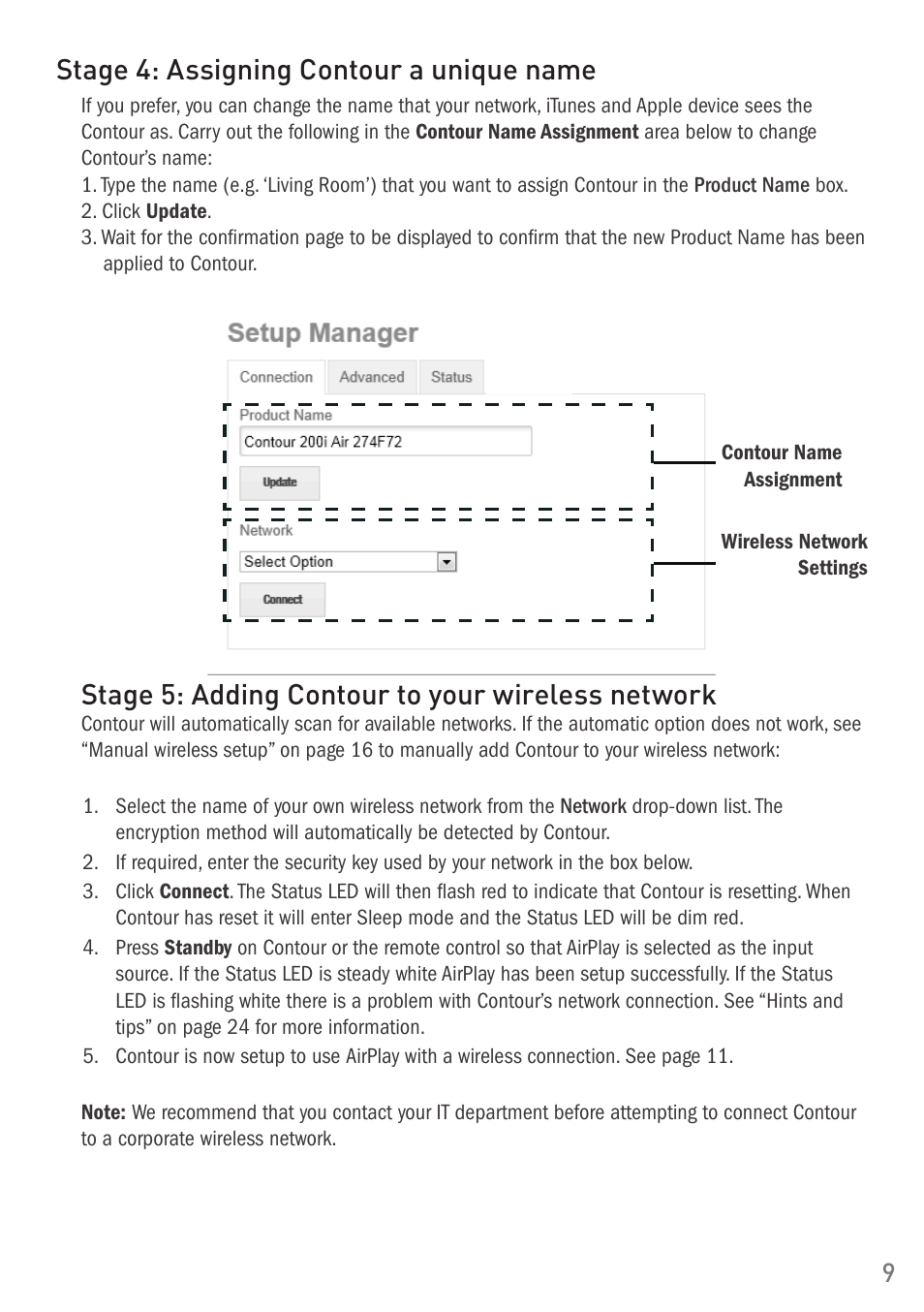 Stage 4: assigning contour a unique name, Stage 5: adding contour to your wireless network | Pure Digital Pure Contour Air 200i User Manual | Page 9 / 28