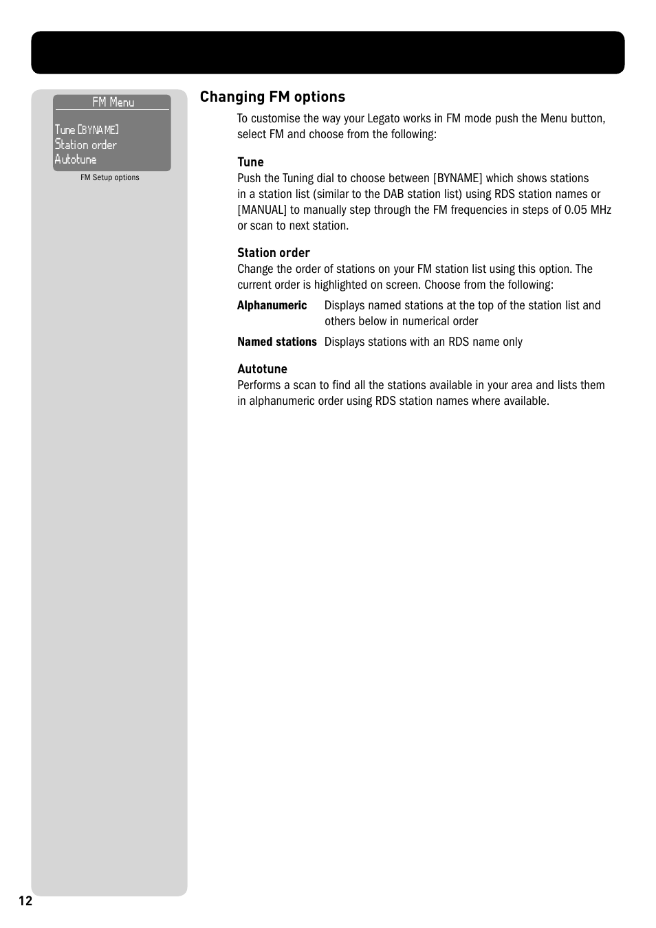 Changing fm options | Pure Legato - User Guide User Manual | Page 14 / 20