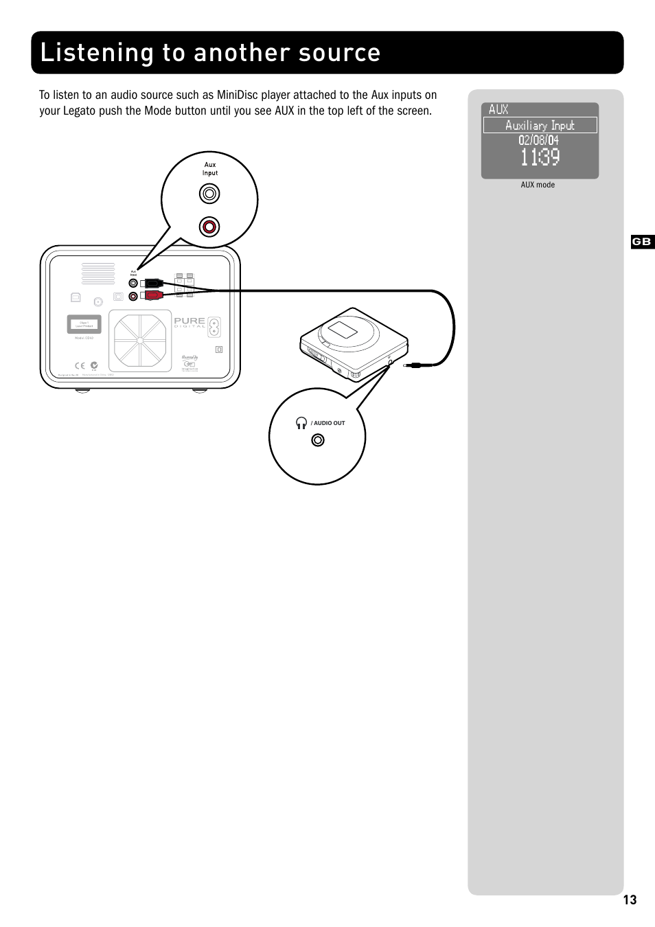 Listening to another source | Pure Legato - User Guide User Manual | Page 15 / 20