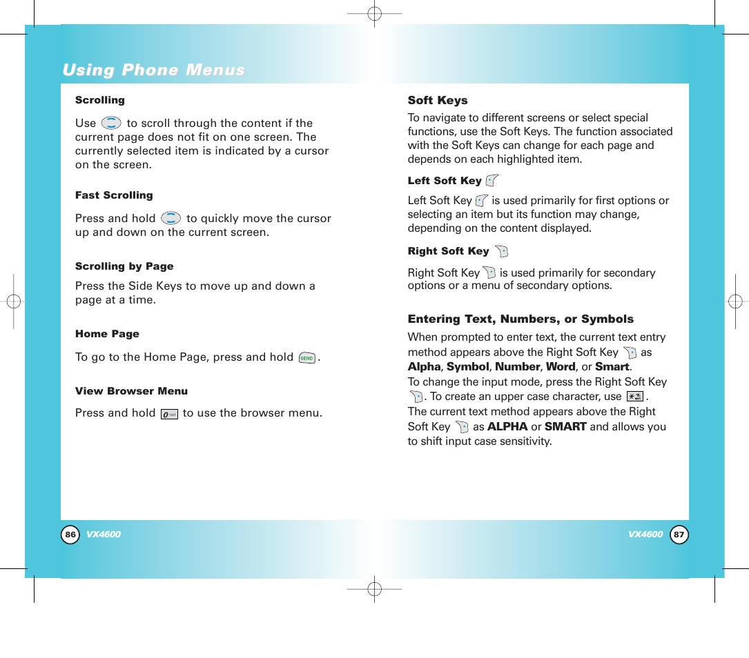 Using phone menus | Pure Digital VX4600 User Manual | Page 45 / 80