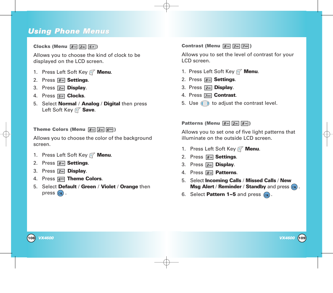 Using phone menus | Pure Digital VX4600 User Manual | Page 56 / 80