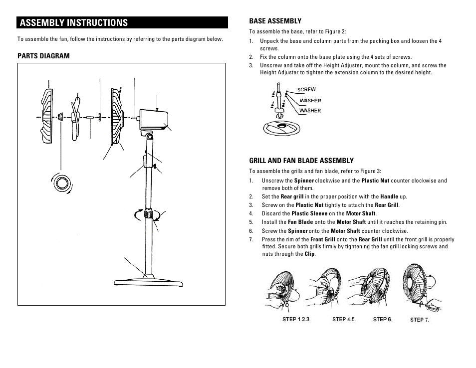 Assembly instructions | Pelonis FS40-G5 User Manual | Page 2 / 4