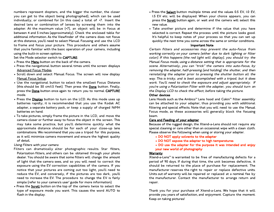 Photosolve 290 User Manual | Page 2 / 2