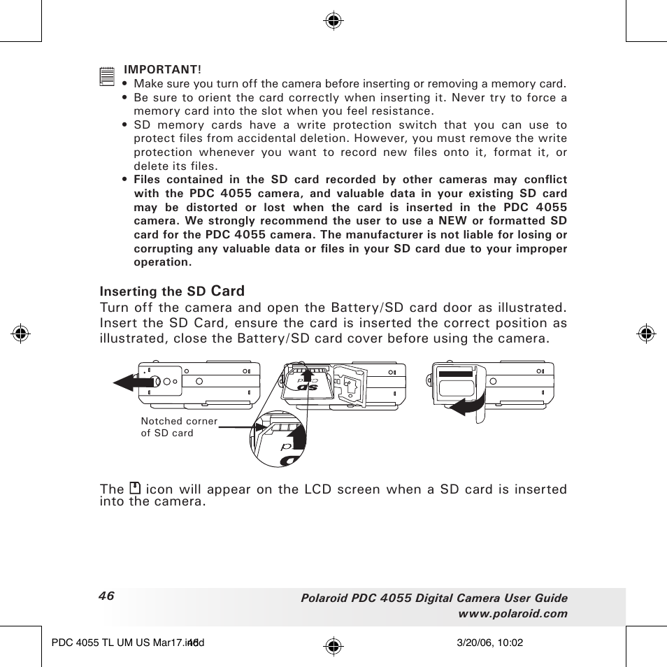Card | Polaroid PDC4055 User Manual | Page 46 / 72