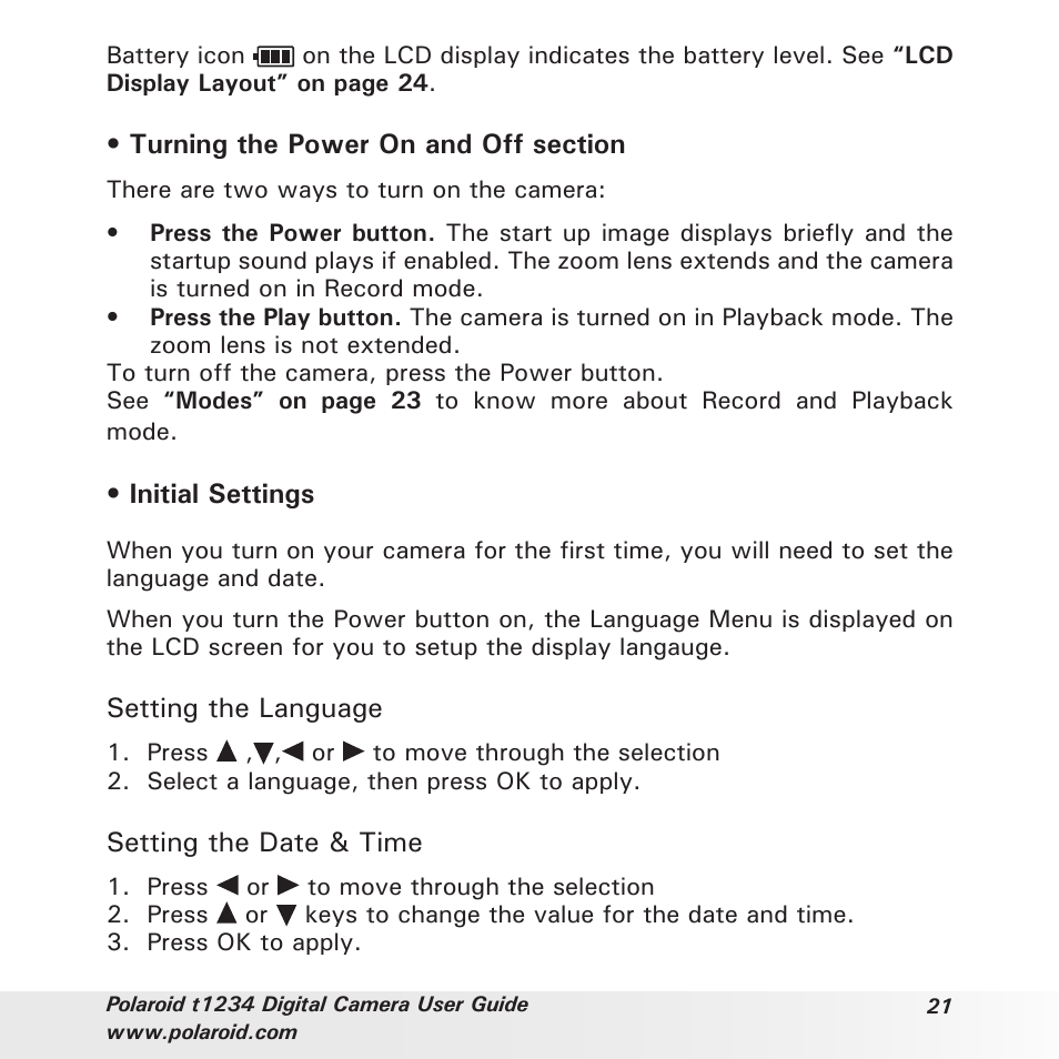 Polaroid t1234 User Manual | Page 21 / 95