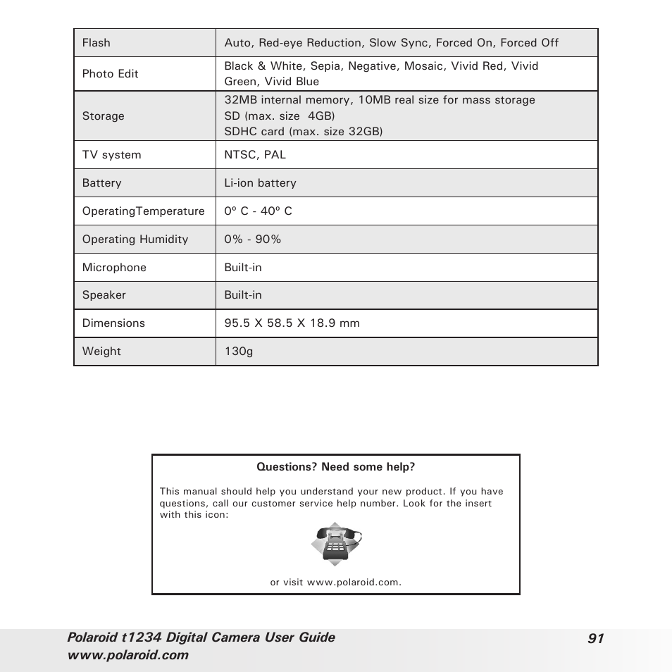 Polaroid t1234 User Manual | Page 91 / 95